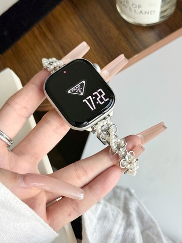 Pearl Chain Metal Band Compatible For Apple Watch S10/9/8/7/6/5/4/Ultra/SE - Picture 10 of 14