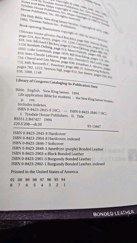1994 neue King James Life Anwendungsbibel für Schüler - lila gebundenes Leder - Bild 10 von 24