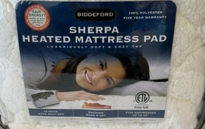 Biddeford Queen Deluxe Quilted Heated Mattress Pad W/2 Digital