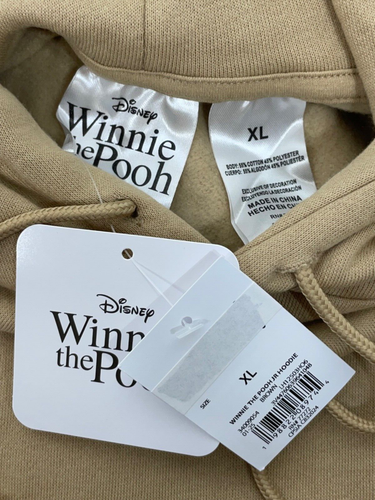 Disney Winnie The Pooh Womens Graphic Hoodie Front & Back Design XL Brown - Picture 6 of 8