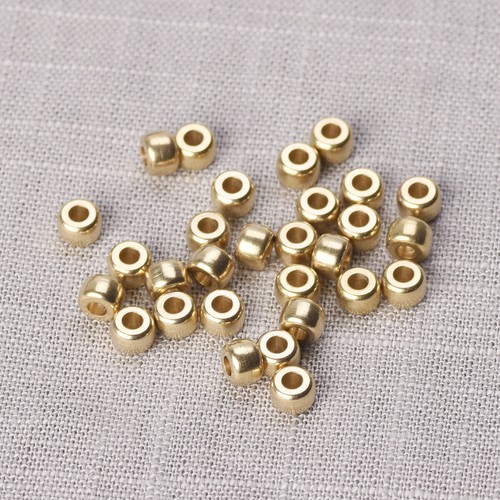 Lote de 5x3 mm 6x4 mm 8x5 mm cilindro de oro sólido suelto metal latón espaciador cuentas artesanales - Imagen 7 de 9