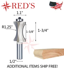 Tideway Carbide PRO LC06042208 1-3/8" Convex Edging Bit 1/2" shank router bit