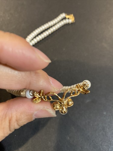 STUNNING 14K YELLOW GOLD PEARL & DIAMOND STATEMENT NECKLACE - Picture 9 of 10