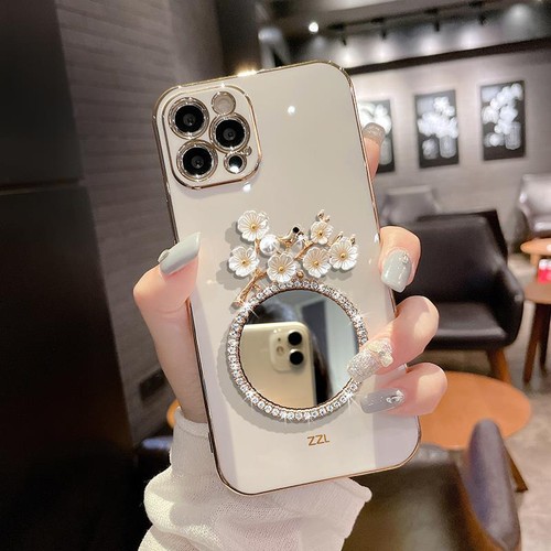 Blume flower iPhone 7/8 X/XS XR 11 12 13 Pro Case Hülle Schutzhülle Spiegel - 第 10/13 張圖片