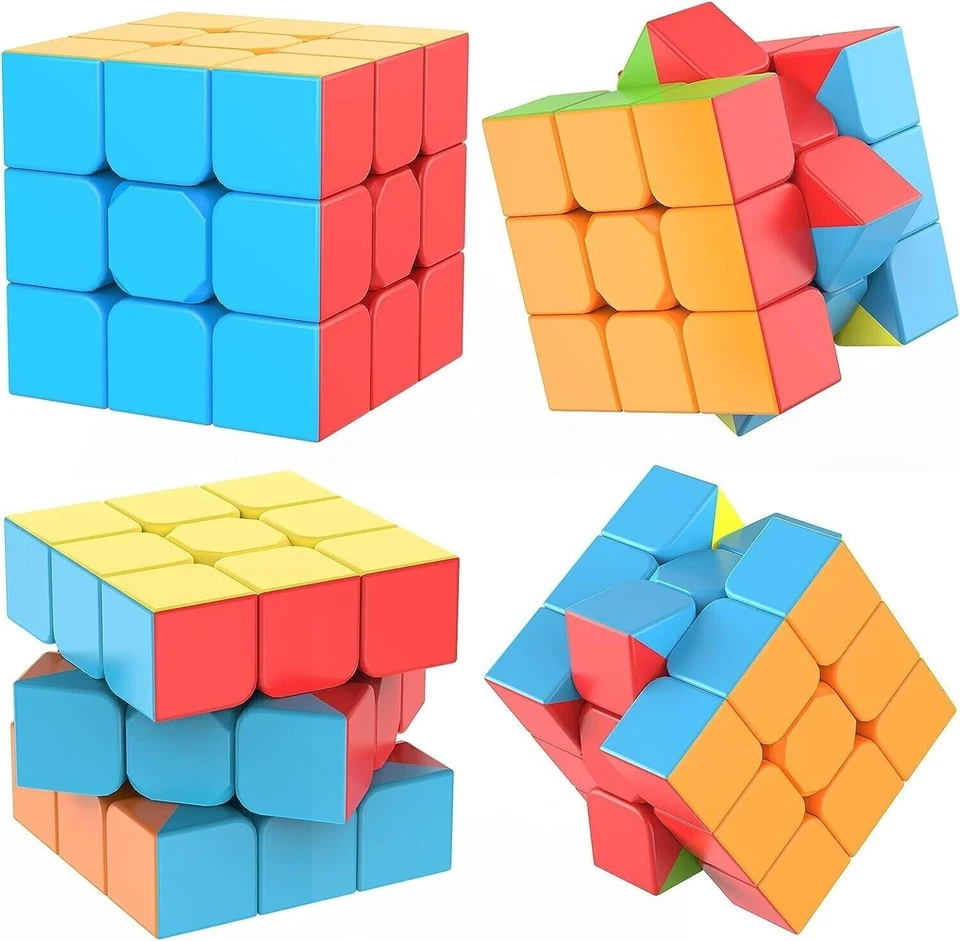 3 PACK Qiyi Speed Cube Smooth Magic Puzzle Twist Gift Toy 3x3x3 Stickerless Cube - Image 2 of 4