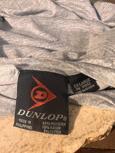 Vintage DUNLOP SMENS V NECK TEE SHIRT GRAY SHORT SLEEVE SIZE XL EUC - Picture 5 of 5