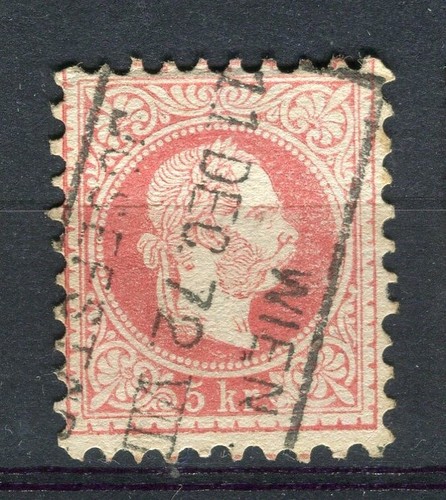 AUSTRIA; POSTMARK 1867 classic F. Joseph issue used 5k. , Boxed Cancel