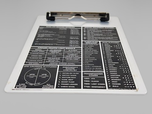 Metal VFR  Pilot’s Flight Reference Clipboard Kneeboard Clipboard - Bild 6 von 8