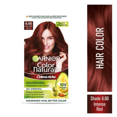 Garnier Color Naturals Crème Haarfarbe, Shade 6,60 Intense Red, 70ml + 60g