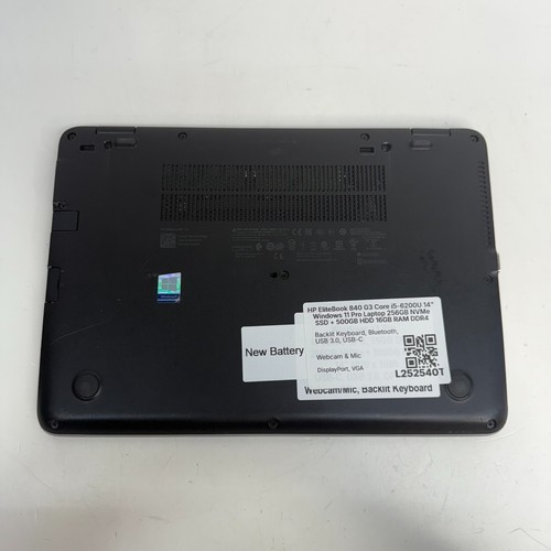HP EliteBook 840 G3 i5 14" Windows 11 Pro Laptop 256GB SSD, 500GB HD, 16GB *WEAR - Picture 10 of 11