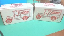 Vintage- ERTL-1923 -1/2 Ton--LENNOX-2-Delivery Truck- Coin Bank-Die Cast-USA