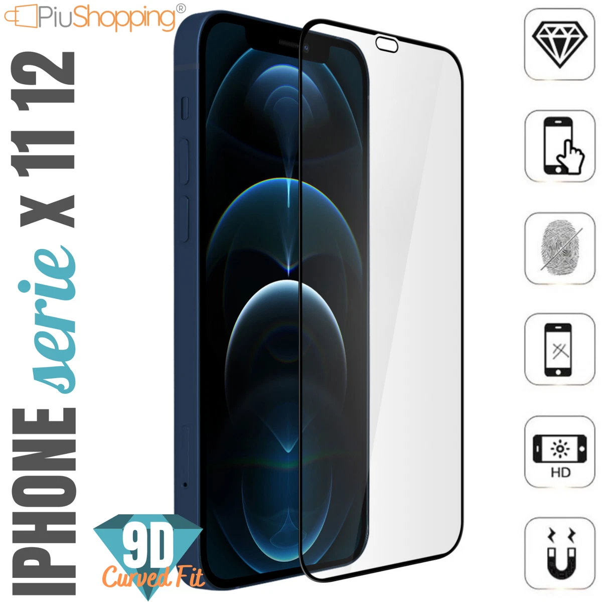PELLICOLA VETRO TEMPERATO 9H ECO PER IPHONE XS Max 11 Pro Max.1.11.2046.gp.3963