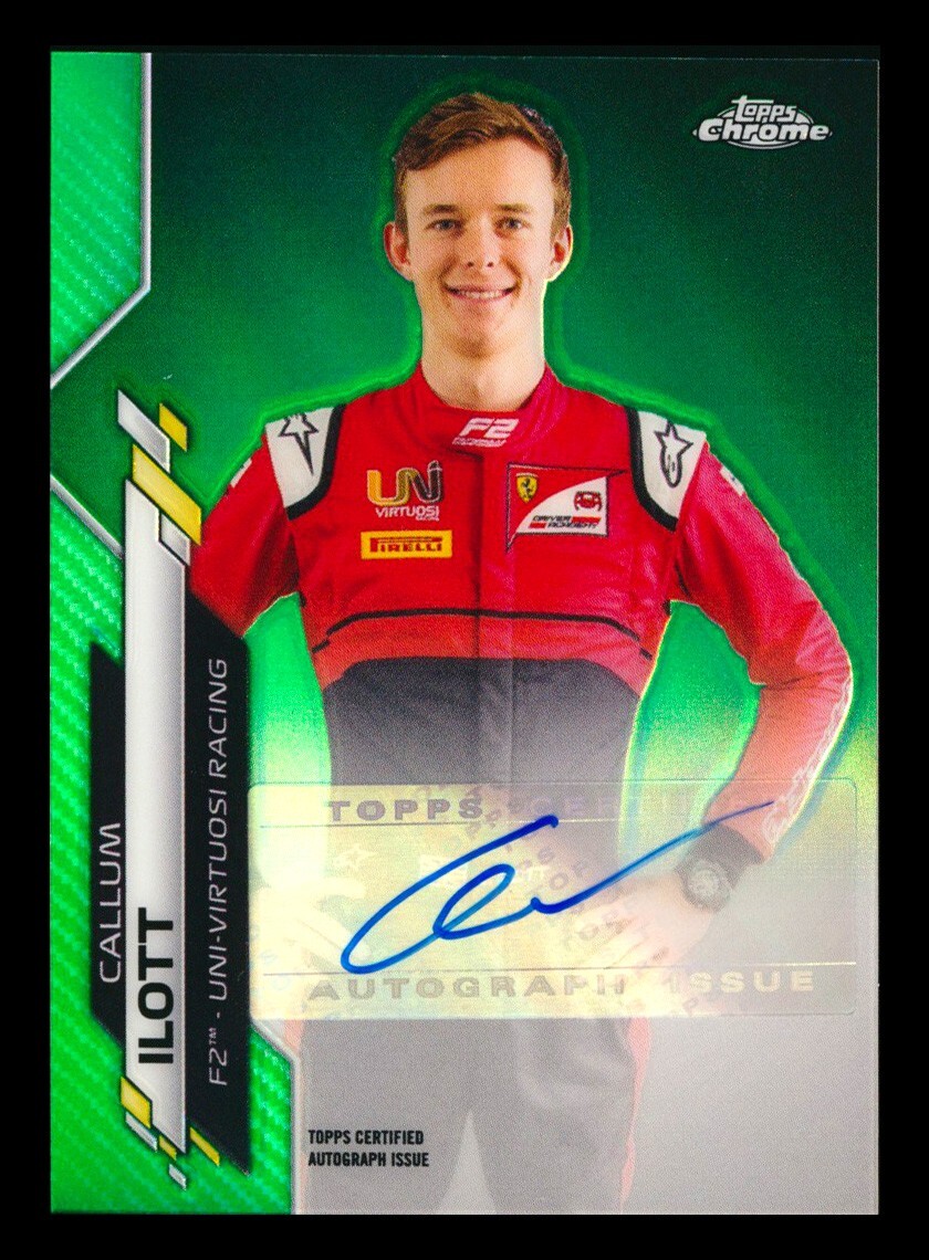 2020 TOPPS CHROME F1 CALLUM ILOTT RC GREEN REFRACTOR AUTO AUTOGRAPH ROOKIE #/99!