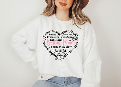 Bonus Mom Heart Sweatshirt, Mothers Day Gift, Tester Mom Birthday Gift, New Mom