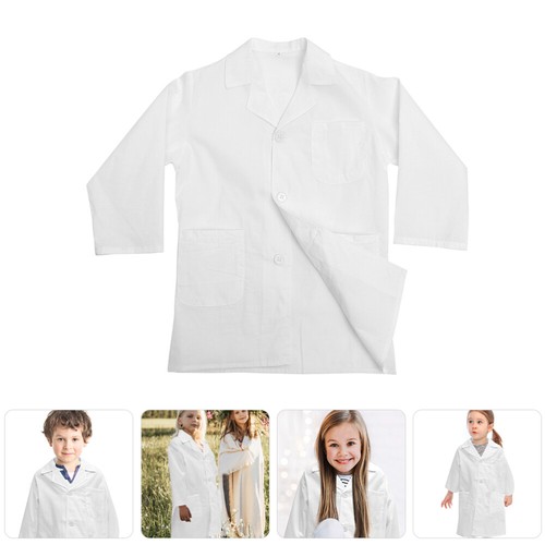 Children's Lab Coat Kids Science White Coats Work Primary School Toddler - Picture 3 of 12