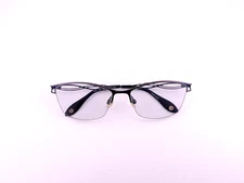 Fysh Eyeglasses, Frames Only, 3673 M201, 57-17-140, Korea, Metal, Blue, Half-Rim