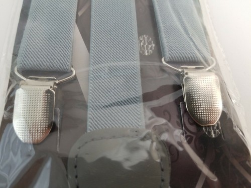 Wedding Office Suspenders Y Back Trousers Formal Unisex Gray Adjustable - Picture 7 of 8