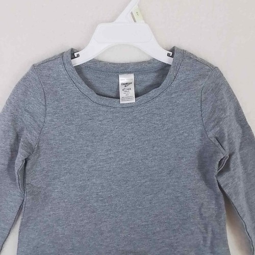 OshKosh Long Sleeve Cotton Peplum Top Blouse Size 4 Gray w/ Ruffle Hem - Picture 3 of 11
