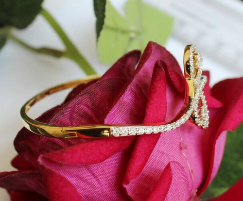 1.64ct Natural Round Diamond 14k Solid Yellow Gold Wedding Anniversary Bracelet - Picture 5 of 11