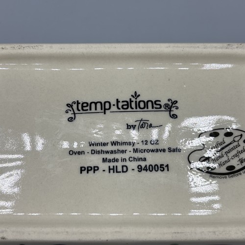 Temp-tations Mini 12 oz Stoneware Loaf Pan Holiday Pattern - Picture 6 of 10