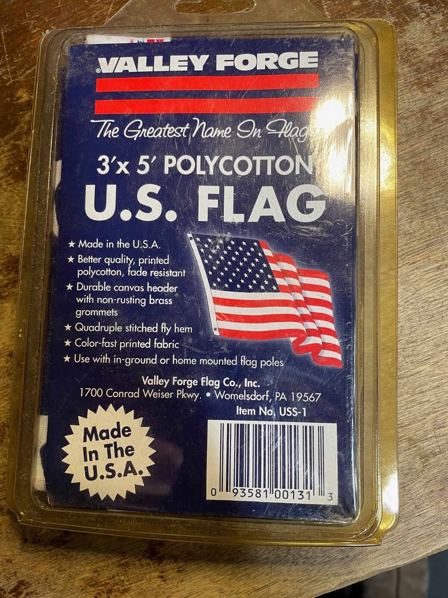 アンティーク雑貨 American flag valley forge made in USA Valley Forge US American Flag 3'x5' Poly/Cotton 100% Made in