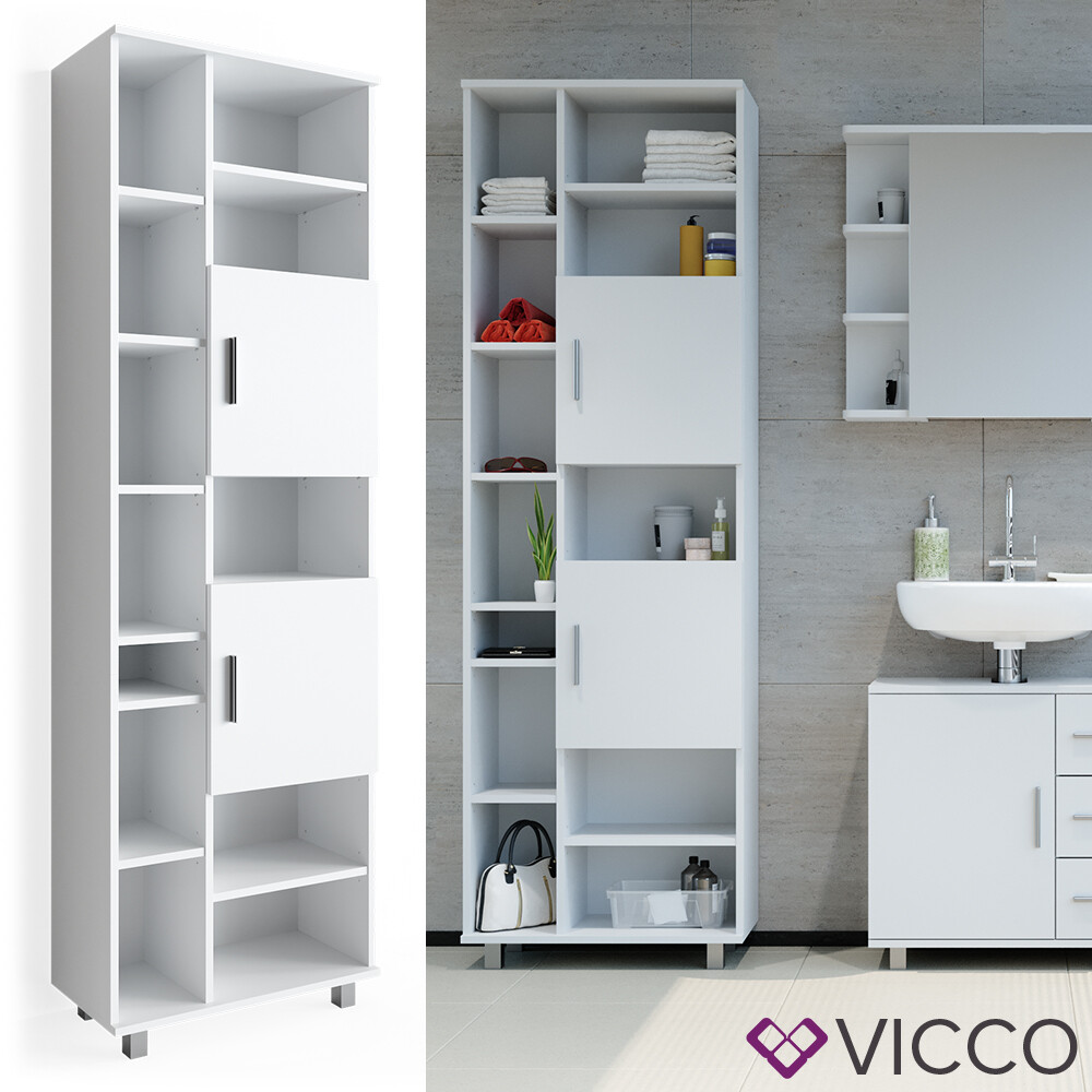 Meuble de salle de bain ILIAS 90x60cm avec étagères et surface anti-humidité