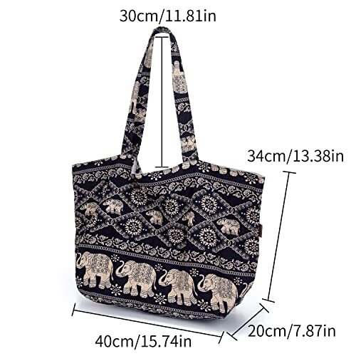Women Hippie Tote Hand Bag Large Capacity Bohemian Bag Portable Tourist Shoulder - Picture 6 of 15