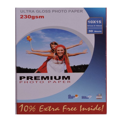6x4 230gsm Ultra Gloss Photo Paper (50, 100 Sheets)