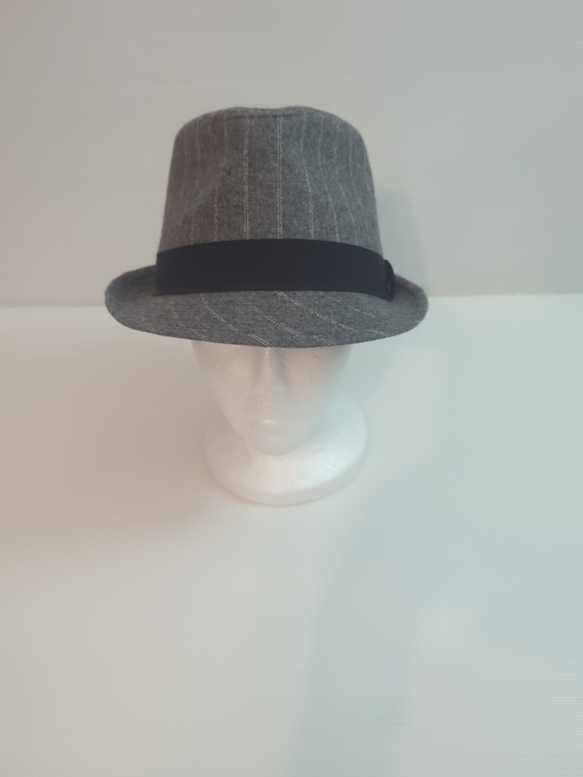 Mens Fedora Size S/M Red Camel Gray Pinstripe Black Stripe-image