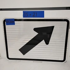Authentic Traffic Road Street Sign 45 Degree Arrow Right 21" X 15" 12-224