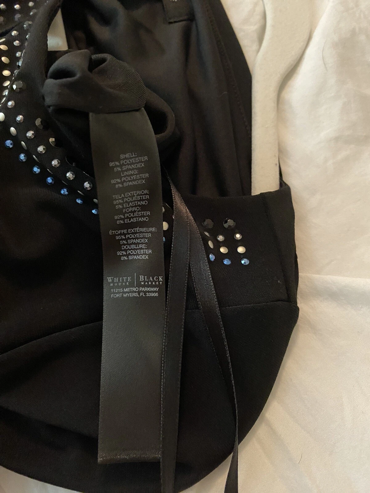 VETEMENTS Abito da mercato nero Casa Bianca donna piccolo dettaglio perline nero maniche 3 4