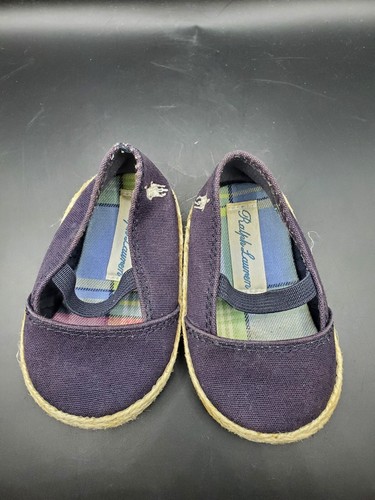 Polo Ralph Lauren Size 1 Loafers Slip On Baby Shoes Boy Blue Pre-owned Adorable - Picture 7 of 8