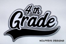 CRAFTECAFE 4TH GRADE KID TITLE premade paper piecing scrapbook diecut page albuM