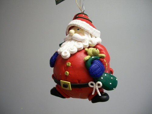 Short Round Santa Gifts XMas Ornament Sears Roebuck Celebrate the Season - Picture 9 of 12