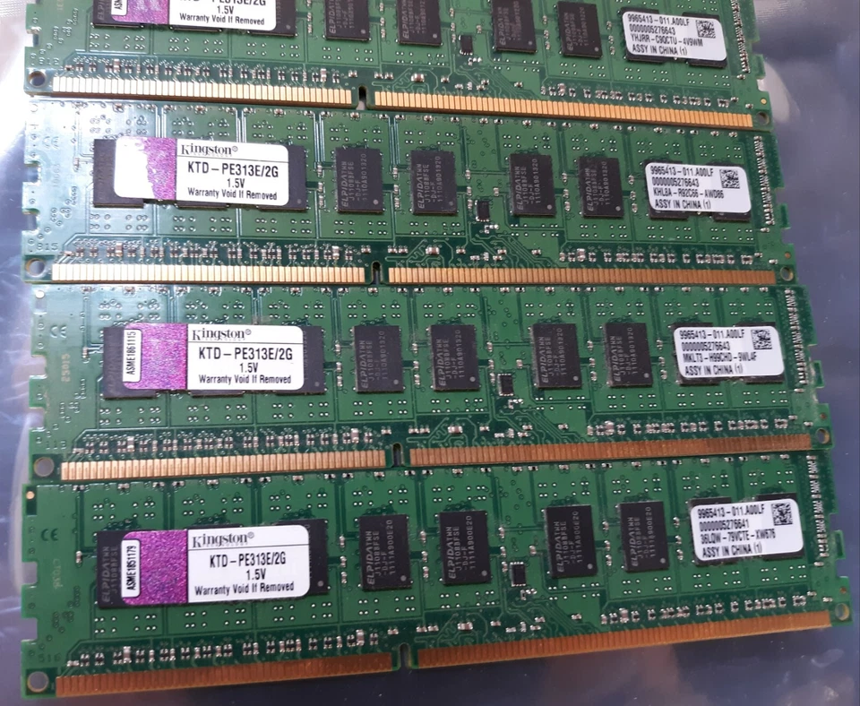 Lot of 9 Kingston KTD-PE313E/2G 1.5V 2GB 1333MHz ECC Desktop Memory - Image 2 of 2