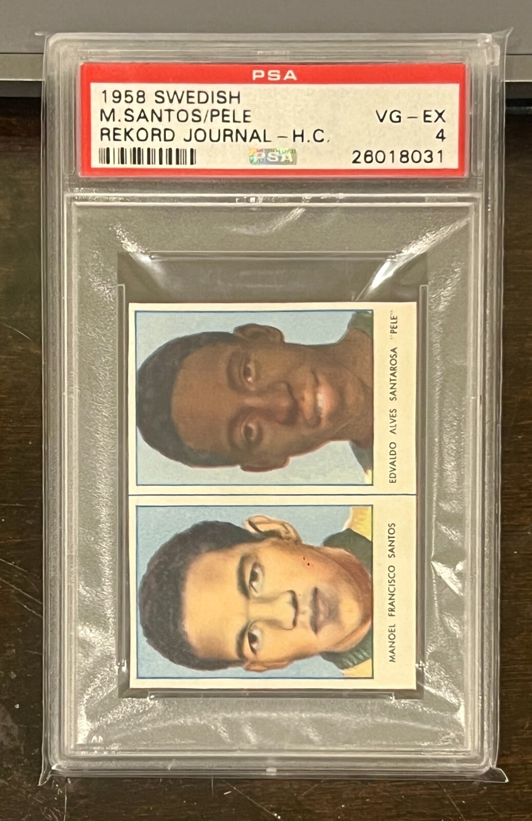 PELE -- 1958 Swedish Rekord Journal ROOKIE -- PSA 4 -- RC Brazil GOAT -- SANTOS