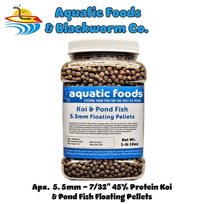 Koi and Pond Fish Pellet Food, 45% Protein 5.5mm Floating Koi Pond Pellets