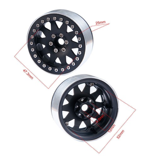 4x 2.2inch Metal Race Beadlock Wheels Rims For RC 1/10 90018 TRX4 Climbing Car - Picture 2 of 20