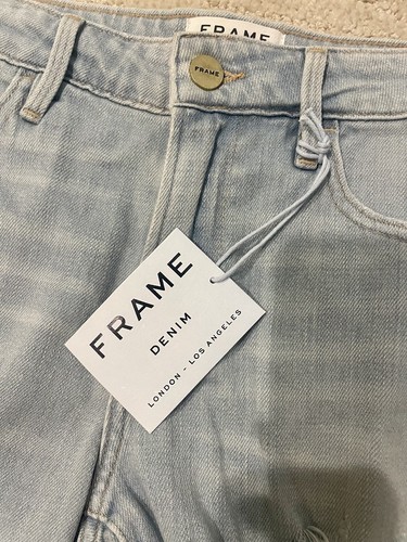 FRAME Women's light wash le grand garçon denim short, SZ 25 (27), BNWT, L@@K*** - 第 6/6 張圖片