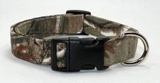 Real Tree Camouflage Camo Dog Collar Adjustable Handmade Custom Designer