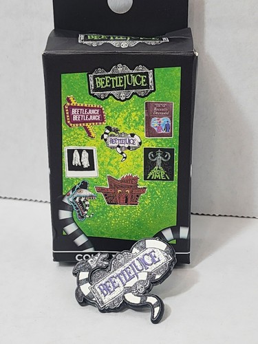 Exclusive Beetlejuice Enamel Pin Black And White Snake Salesone