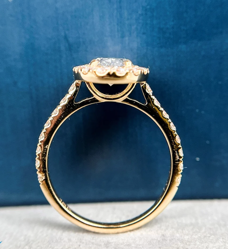 Anillo de boda para mujer 1,35 quilates IGI GIA laboratorio cultivado corte ovalado diamante oro amarillo de 18 k - Imagen 7 de 12