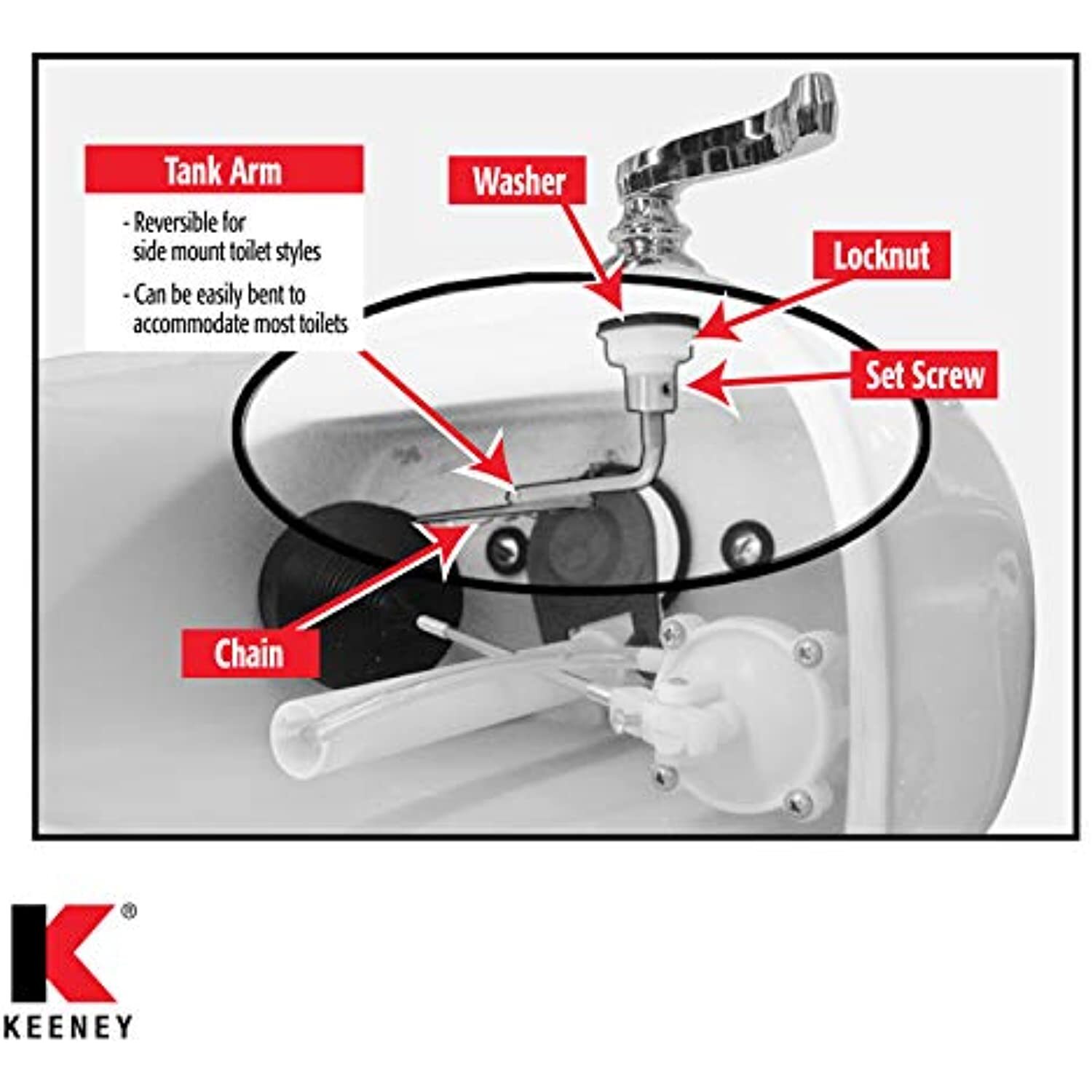 Plumb Pak PP836-71CPL Universal Fit Toilet Handle Tank Flush Lever, Decorative