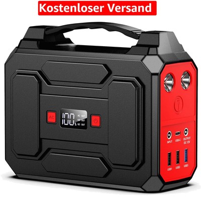 Tragbare Powerstation 99Wh mit Solargenerator   Ideal für Camping und Reisen