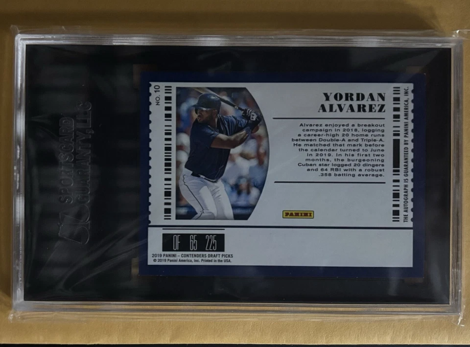 2019 Panini Contenders Yordan Alvarez Fame Ticket Auto #1/5 - Image 4 of 4