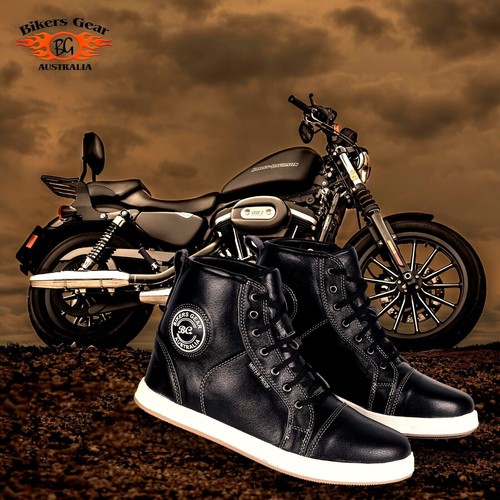 BGA Men's Urban Motorcycle Riding Sneakers Shoe Waterproof Leather Touring Boots - Picture 7 of 7