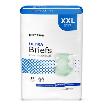 McKesson 2X-Large Incontinence Briefs, Heavy Absorbency , 48 Count (BRULXXL)