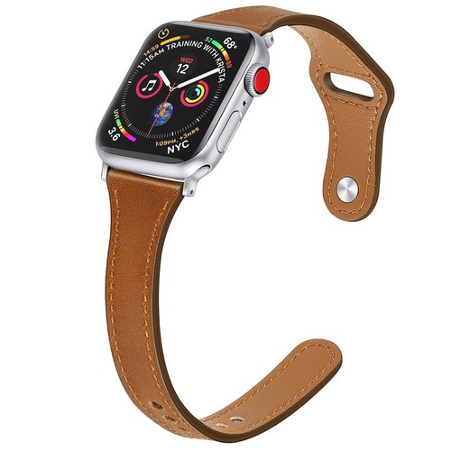 Strap Slim Genuine Leather 41/45mm Band 49mm for Apple Watch Series Ultra 8 7 6 - Picture 18 of 23