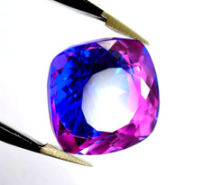 12 Ct+ Certified Pitambari Sapphire Natural Bi-Color Cushion Cut Loose Gemstone