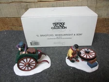 Dept 56 Heritage Village  "C. BRADFORD, WHEELWRIGHT & SON" - 2 Piece Set
